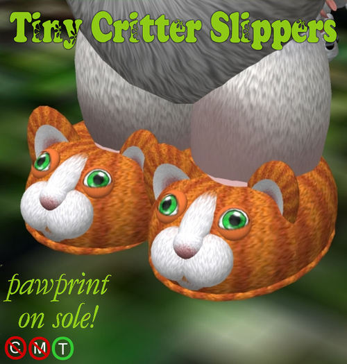 Tiny Black Kitty Slippers