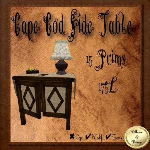 P&T- Cape Cod Side Table-brown plaid set