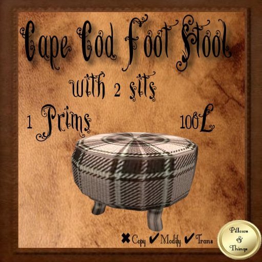 P&T- Cape Cod foot stool-Chocolate  set