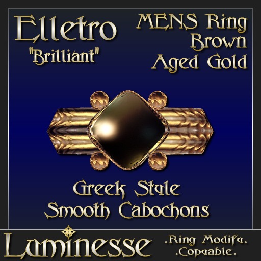Luminesse Elletro Brown Gold MENS Ring-Wear To Unpack