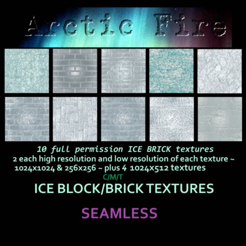 (24) Seamless Ice Brick/Block Textures Full Permission Boxed