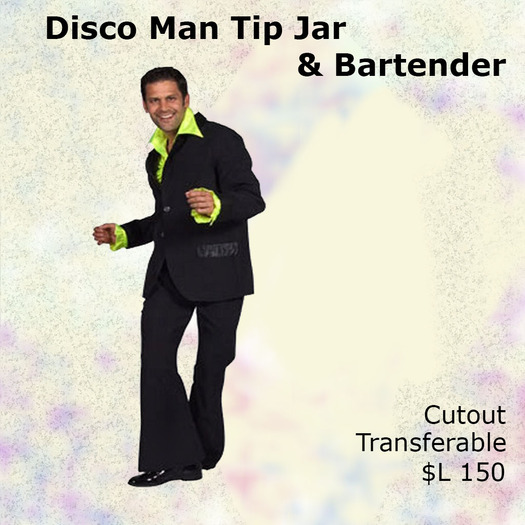 Tip Man Onl Second Life Marketplace - Disco Man Bartender and Tip Jar