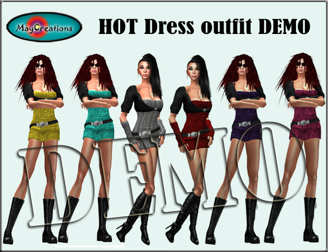MayCreations mesh leather dress black