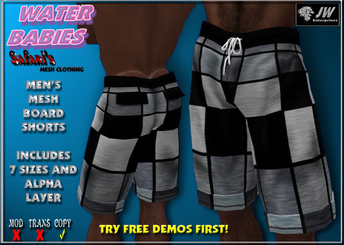 Safari's - Men's Checker Boards Black