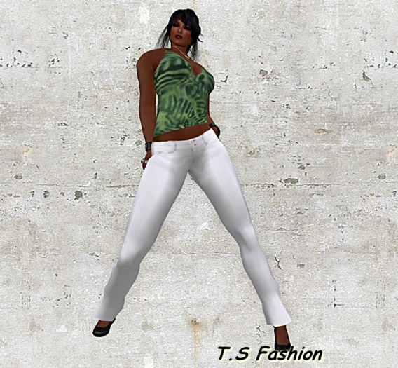 JUNGLE PALM TOP & WHITE JEANS PACK