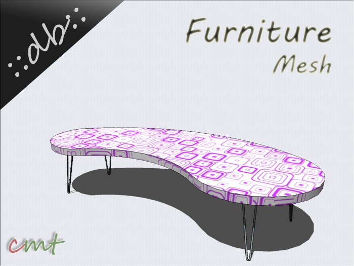 ::db furniture:: Retro Coffee Table Fifties Like Edition  Purple 