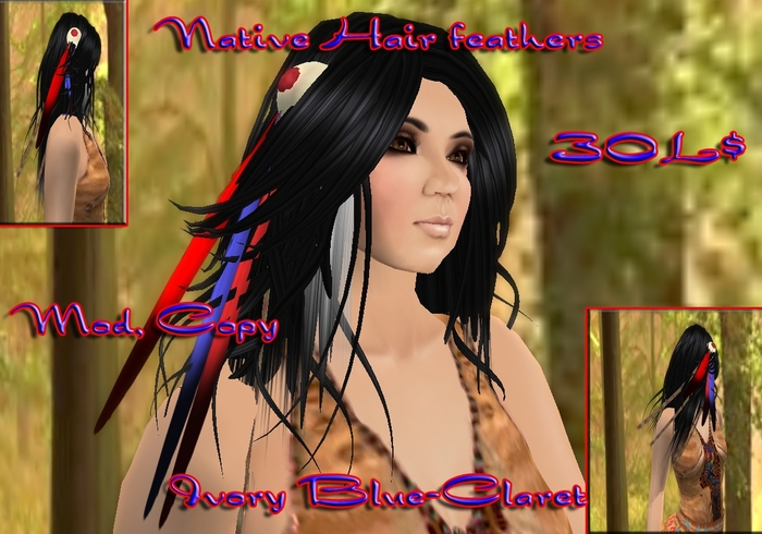 Native feathers blue-claret 