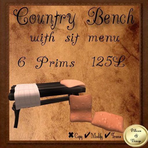 P&T- Country Bench- Peach