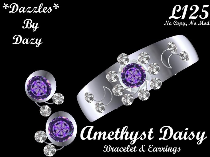 Silver Flower Set - Amethyst Box