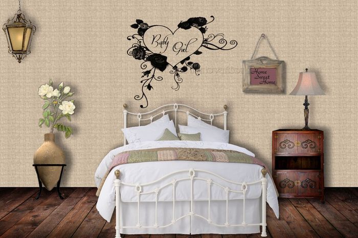Baby Girl Rose Heart Wall Sticker_Decal
