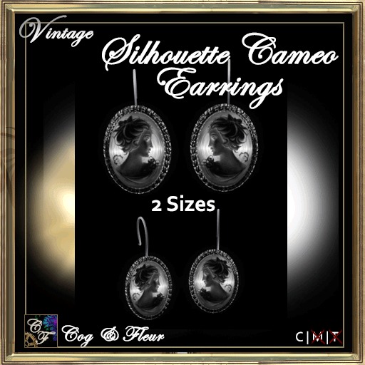 Mauve Cameo Earrings 2 sizes