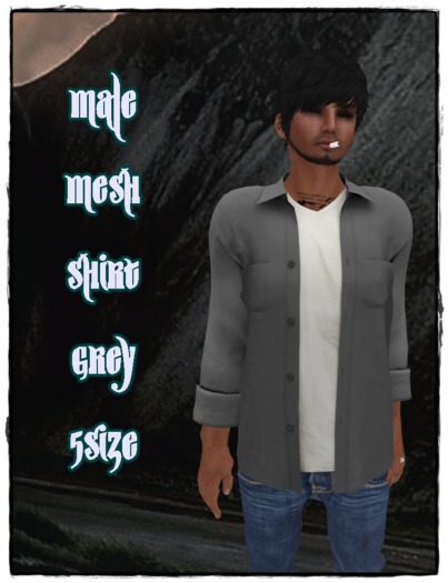 Grey Mesh_Men's Open Shirt