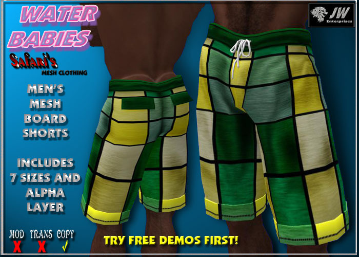 Safari's - Men's Checker Boards Green