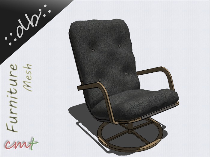 ::db furniture:: Padded Swivel Chair grey fabric 