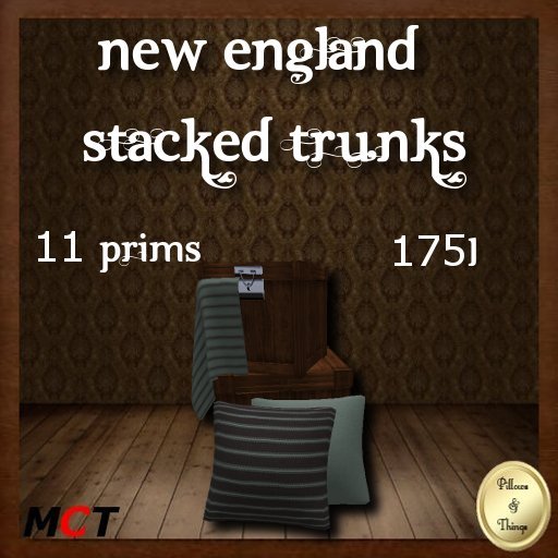 P&T- New England Stacked Trunks- blue