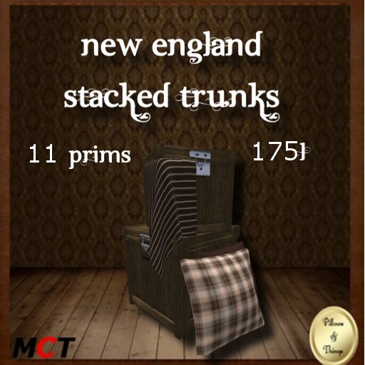 P&T- New England Stacked Trunks- brown