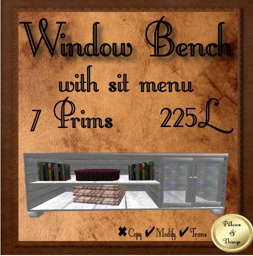 P&T-  Window Bench (white & Pink)