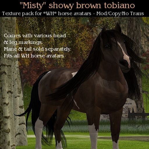 WH - Misty - showy brown tobiano Texture Pack