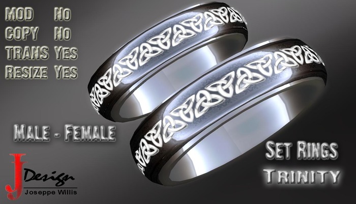 Set Rings Dark Silver Trinity