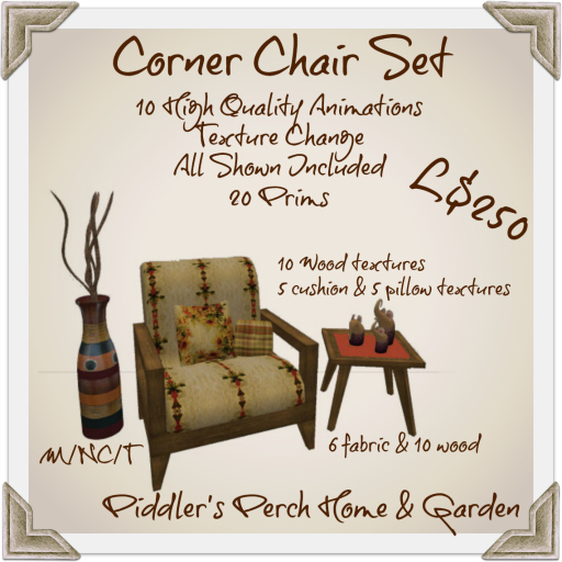 [PP] Corner Chair Set (Texture Change) *Boxed*