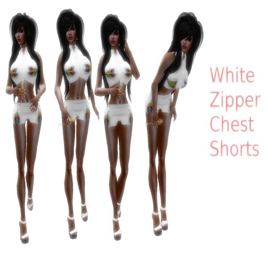 White Zipped Shorts