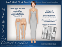 LMC Mesh Templates - Skirt Panels III - fully rigged skirt panel ankle lengths - Builders Tool Kit