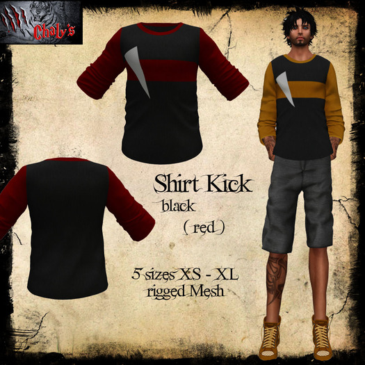 :: Chaly's ::Shirt Kick black-red 