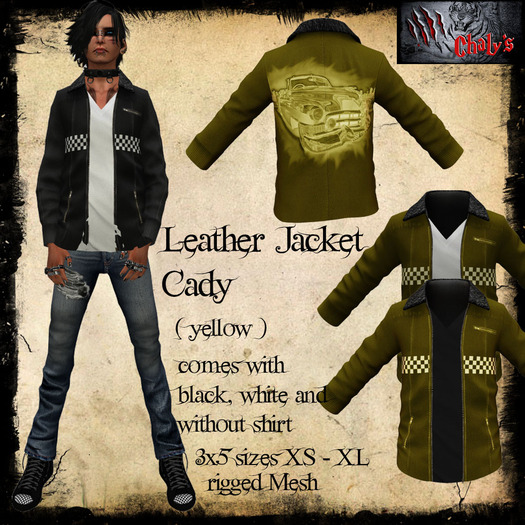 :: Chaly's::Leather Jacket Cady yellow