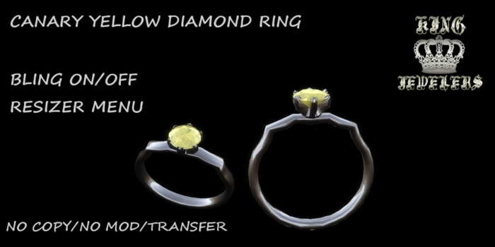 KJ-CANARY YELLOW DIAMOND RING PLATINUM (BOXED)