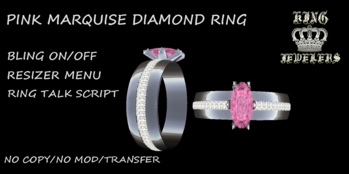 KJ-PINK MARQUE RING (BOXED)