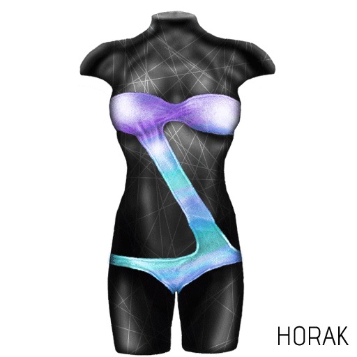 HORAK Slash Metallic Bikini Iridescent Blue