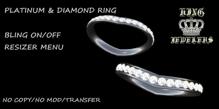 KJ-PLATINUM & DIAMOND V RING (BOXED)
