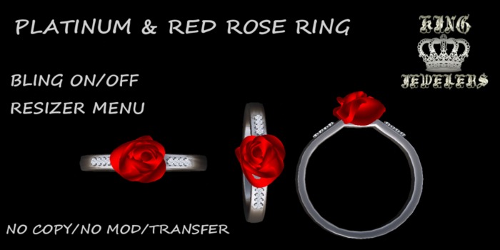 KJ-BRIGHT RED ROSE RING (BOXED)