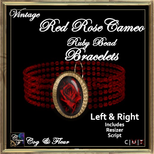 C&F Red Rose Cameo & Ruby Bracelets