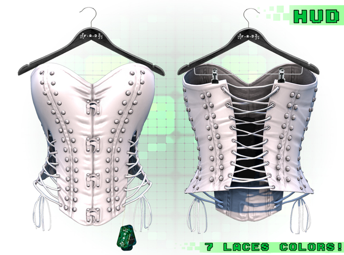 :{F.A.D.}: Briar Leather Studded Corset White
