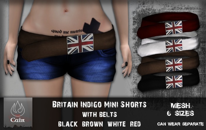 Cain - Britain - Indigo Mini Shorts