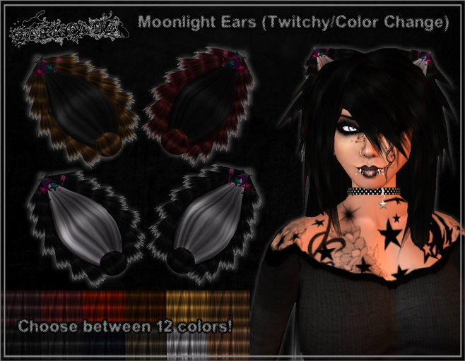 ::DarKCatZ:: Moonlight Ears (Twitchy/Color Change)