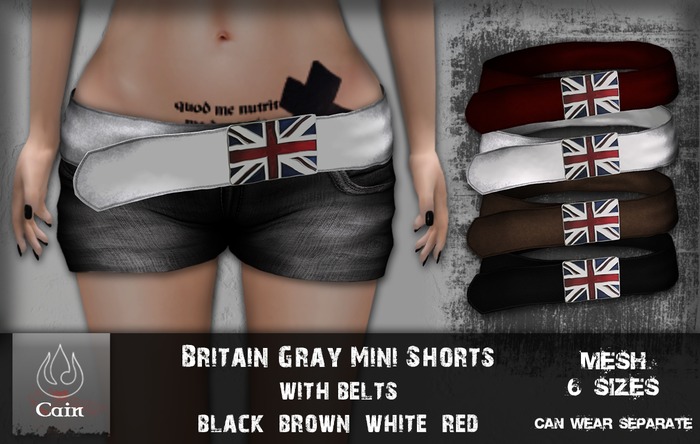 Cain - Britain - Gray Mini Shorts