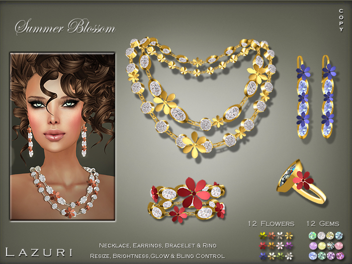 [< Lazuri >]  Summer Blossom  Necklace Set - Color Change - SALE