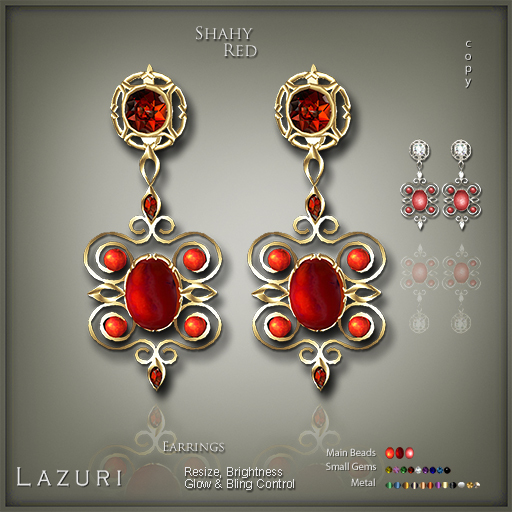 [< Lazuri >] Shahy Earrings - Red - SALE