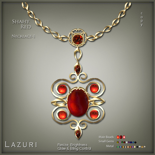 [< Lazuri >] Shahy Necklace Style 1 - Red - SALE