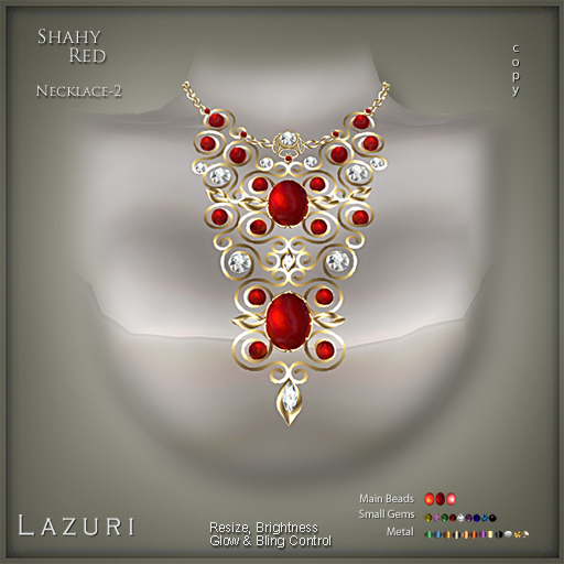 [< Lazuri >]  Shahy Necklace Style 2 - Red - SALE
