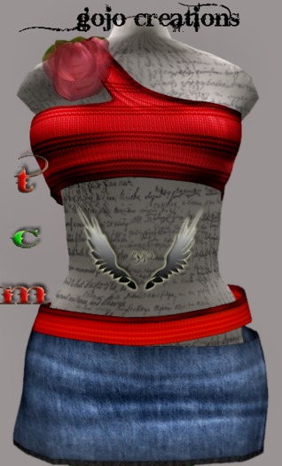 gojo creations MESH skirt and blouse red
