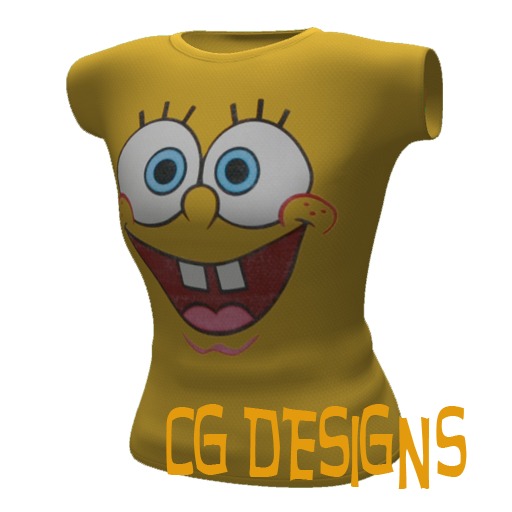 Second Life Marketplace - Women's Spongebob Squarepants T Shirt ++MESH++