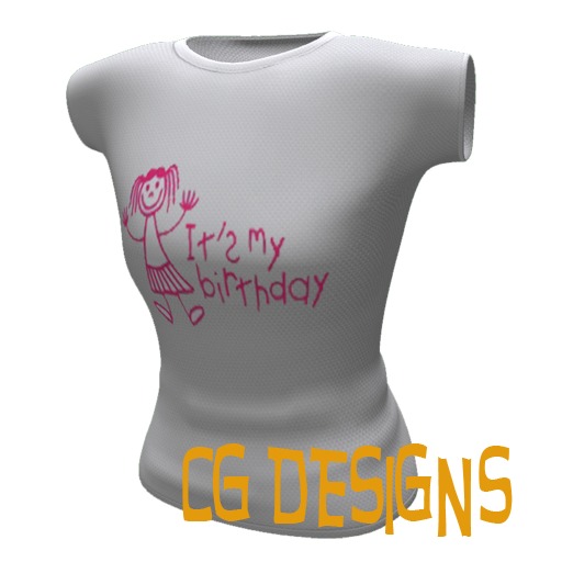 Second Life Marketplace - Women's Its My Birthday T Shirt ++MESH++