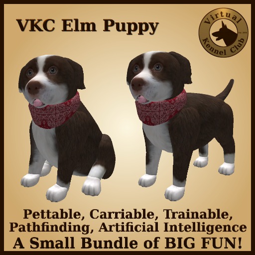 VKC Elm Puppy (Mixed Breed) - Artificially Intelligent (AI) Pathfinding Trainable Dog - No Food Required