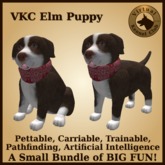 VKC Elm Puppy (Mixed Breed) - Artificially Intelligent (AI) Pathfinding Trainable Dog - No Food Required