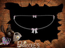 " Bow " Diamond pink Belly Chain