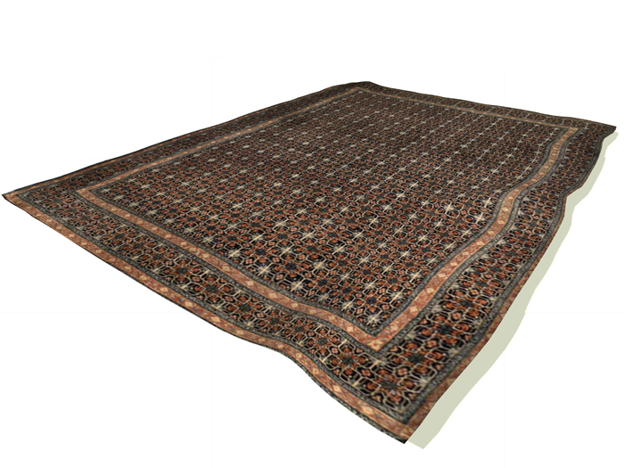 orient carpet - turquoise - black -mesh - mimmi