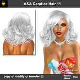 A&A Candice Hair White (Color 11). Medium length womens hairstyle with curled tips